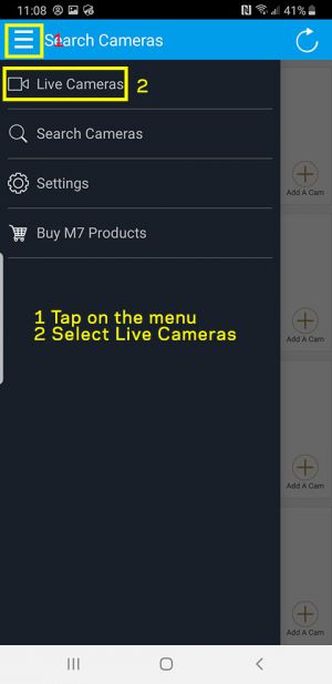 Go to the Live View screen.