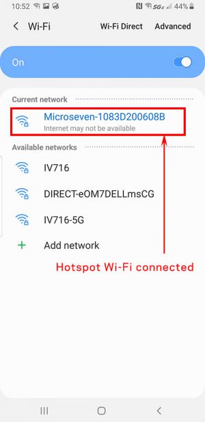 The hotspot and camera Wi-Fi connected.