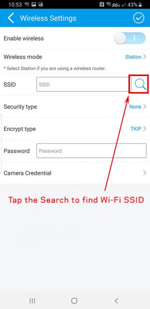 Search and find Wi-Fi SSID.